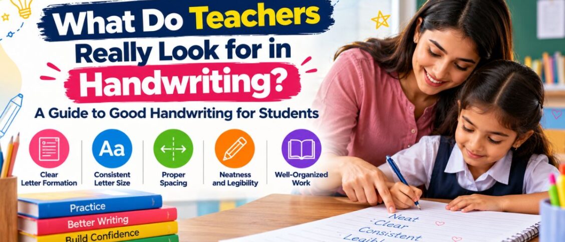 What teachers look for in Good Handwriting for Students including clear letter formation, consistent size, spacing and legibility